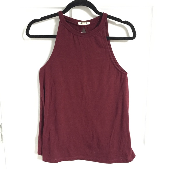 Maroon Burgundy Halter Neck Top - Picture 3 of 6